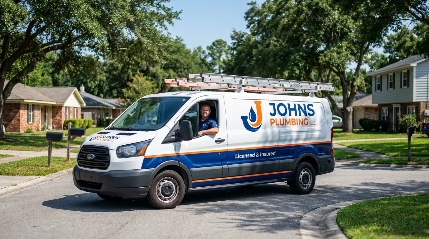 Johns Plumbing LLC service van in Mount Holly Springs, PA