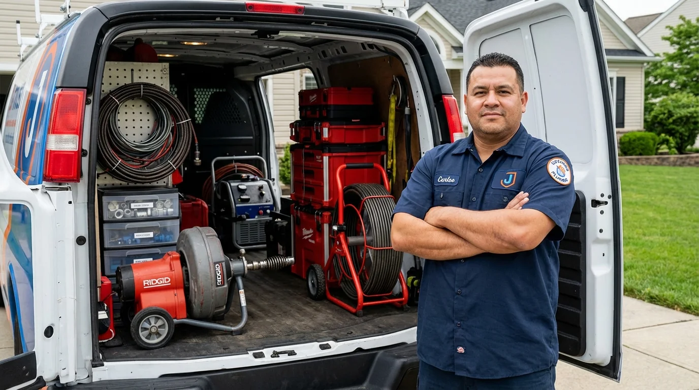 Professional drain cleaning equipment and Johns Plumbing LLC plumber in Mount Holly Springs