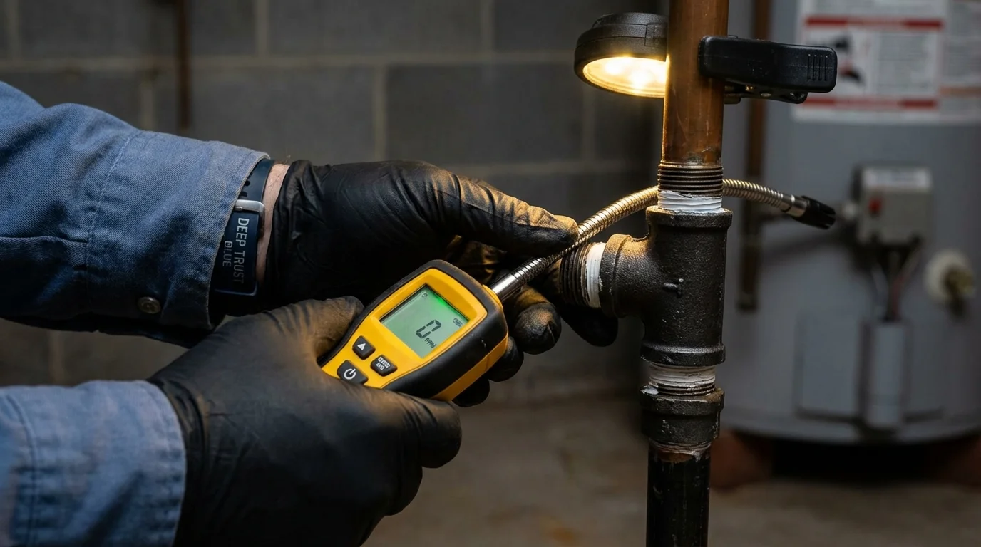 Gas leak detection with electronic sniffer by Johns Plumbing LLC in Mount Holly Springs