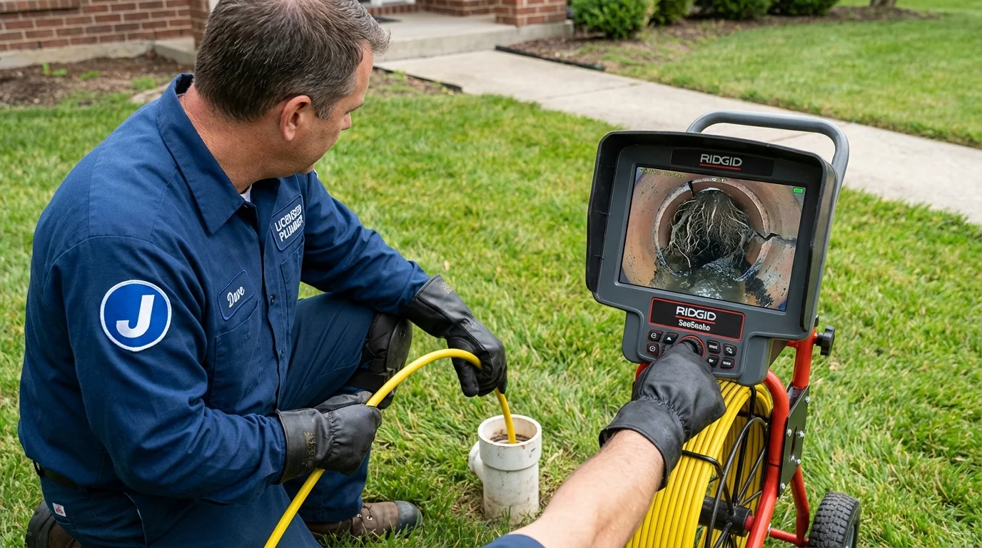 Sewer camera inspection being performed by Johns Plumbing LLC in Mount Holly Springs